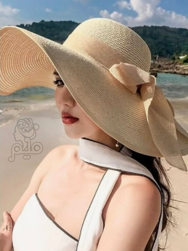 کلاه حصیری پاپیون کنفی
